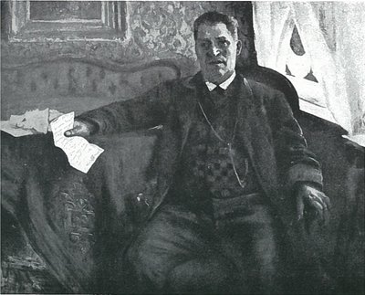 Portrait of Father Heinrich Corinth with Letter by Lovis Corinth